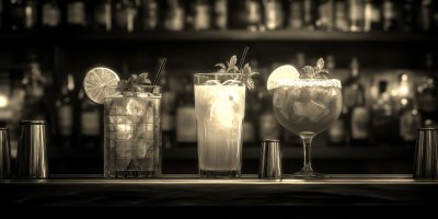 Set Of Coctails On Bar Counter In A Restaurant Pub Collection Of Fresh Juice Alcoholic Drinks Cooler Beverage At Nightcl 1737706441 Gigapixel Standard 6x Sepia