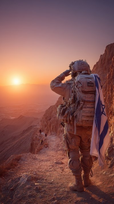 Silhouette Of Soldier With Israel Flag Against Th D2136da9 Cec6 4059 8a7d 77c19f9f2653 0 Gigapixel Standard 6x