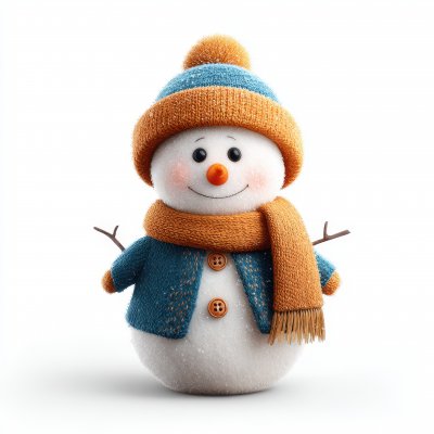 Snowman With Hat And Scarf Isolated On White Backg 8466dd54 C5a9 496c A24a 0297a5ba30a1 1 Gigapixel Standard 6x