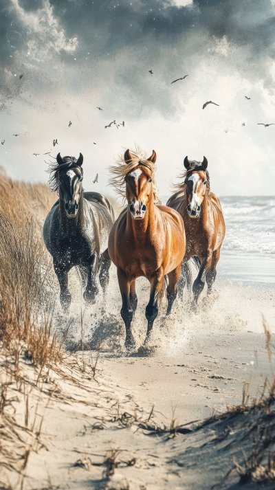 Spanish Mustangs Wild Horses On The Beach In Nort 5ccad28c 8fa2 431a B62f 685d080b5712 3 Gigapixel Standard 6x