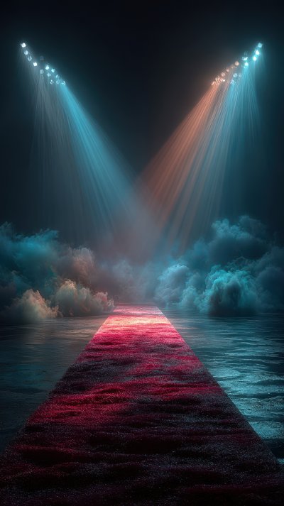 Stage With Bright Lights And Red Carpet Creating An El 9381243f A8c0 4343 9067 7903814af897 2 Gigapixel Standard 6x