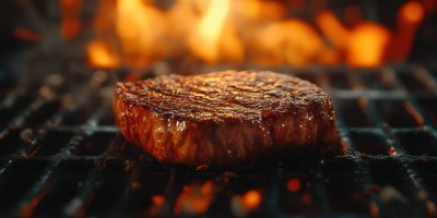 Steak Meat On A Stainless Steel Grill With Flames 13b9f9ee 46e4 47d2 B0db 090692e2eece 1 Gigapixel Standard 6x