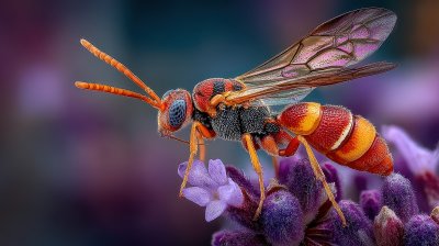 Stunning Closeup Of Red Wasp On Lavender Flower. Insec 5d6f282a 9f58 459d 88fb E8f22b14b76c 2 Gigapixel Standard 6x