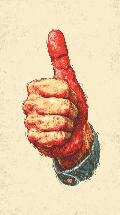 Stylized Hand Giving A Thumbs Up Gesture With A 33745650 C583 4a2d Be27 2fb06d94757f 3 Gigapixel Standard 6x