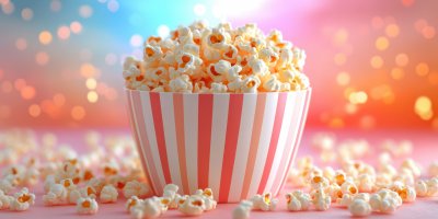Sweet Popcorn In Striped Bucket On Colorful Backg 7d2ef75b Fdac 472f Bcfe Cc5fdf444edc 1 Gigapixel Standard 6x
