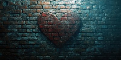 Symbol Of Love Painted On Murky Brick Wall. Heart 673dad6f 6cc0 46f9 A6d5 2b3977fa5d31 1 Gigapixel Standard 6x