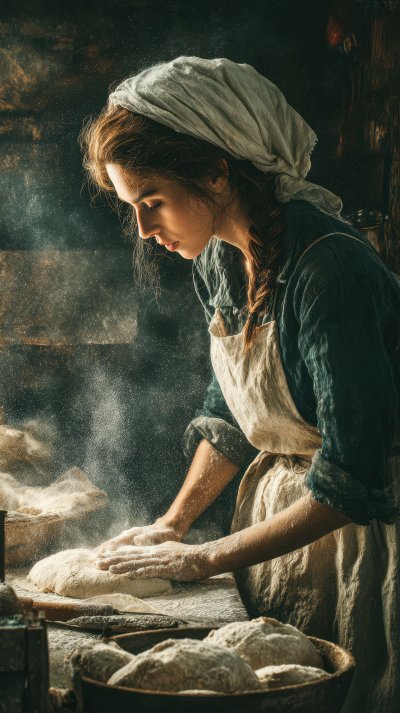 The Girl In The Woods Preparing The Dough For The 7e52d255 Aaff 4a78 9591 C058fcbcddcd 3 Gigapixel Standard 6x