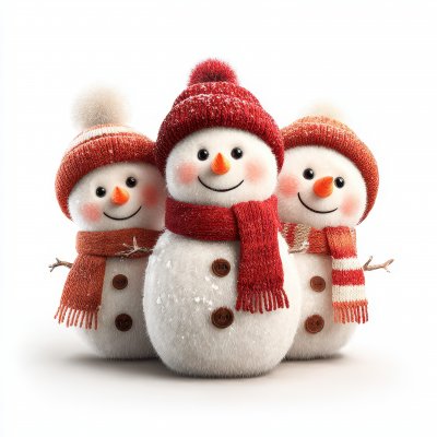 Three Cute Snowmen Wear Red Hats And Scarves Isola Bb7f0412 Eb82 47f5 B565 Da44d2137dd9 0 Gigapixel Standard 6x