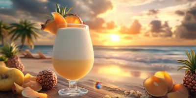 Traditional Caribbean Cocktail Pina Colada In A Glass Cocktail With Fruits Ultra Realistic Photorealistic Ar 2 1 Stylize 1737708462 Gigapixel Standard 6x