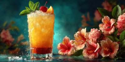 Tropical Cocktail In Glass On Table. Cocktail. Ul 8afc9e6c 4645 4cfe Bf17 222c4a840351 3 Gigapixel Standard 6x