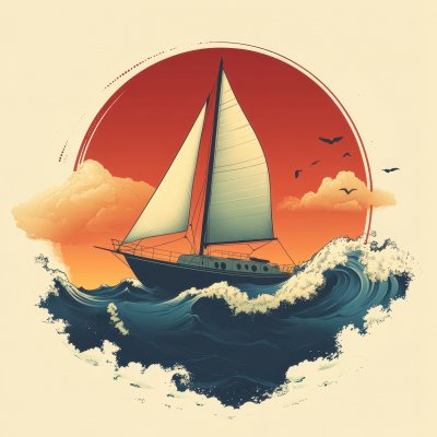 Vintage Sailboat Navigates Through Gentle Waves A 351ea925 E719 45f6 96fa 8e10ddb960bd 2 Gigapixel Standard 6x