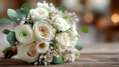 Wedding Bouquet Of White Roses And Buttercup On A E91bd4fa 2113 4e11 9617 Aac1e7f45c46 1 Gigapixel Standard 6x