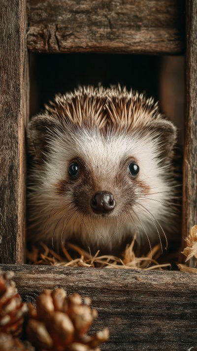 Wild European Hedgehog In The Manger Looking At Th 9a83ad83 3582 4ad8 9cfd 64bdee13d974 1 Gigapixel Standard 6x