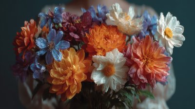 Woman Holding Beautiful Flowers. Flower Bouquet. D2670d6f B378 4329 9e0b 42e841b4ed59 0 Gigapixel Standard 6x