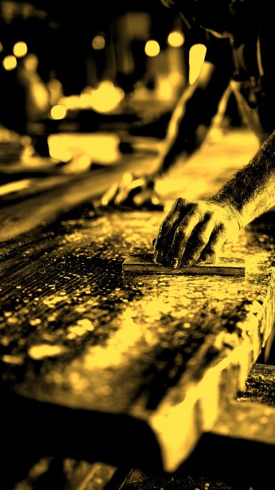 Workers Hands Spreading Wax On Wood Board. Wood F 158a342e 7f24 437b B351 Bec3c239414d 1 Gigapixel Standard 6x Gold