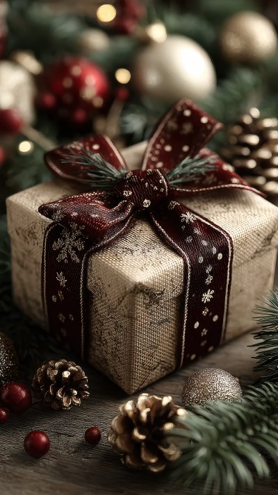 Wrapped Gift Box Tied With A Ribbon On A Backgrou 43454c04 4796 4990 9612 B6c187170c8c 2 Gigapixel Standard 6x