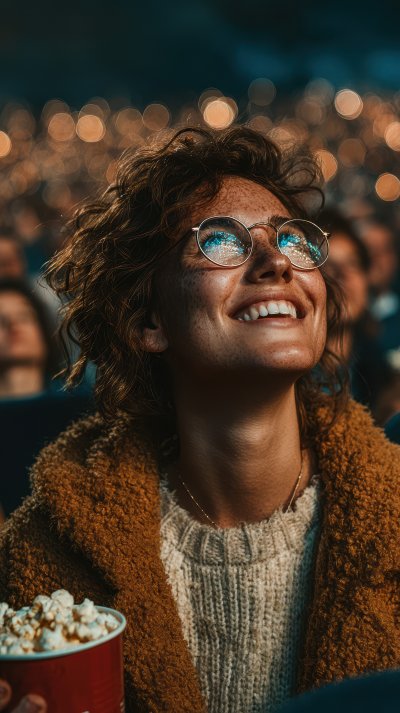 Young Woman With Friends Watching Movie In Cinema 85958fc7 9218 4c11 Bb41 F20ef4555301 0 Gigapixel Standard 6x