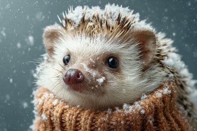 A Tight Shot Of A Hedgehog In The Snow Covered In 6a211251 C1e7 4b12 Aec3 D94c55cb1de9 3 Gigapixel Standard 6x