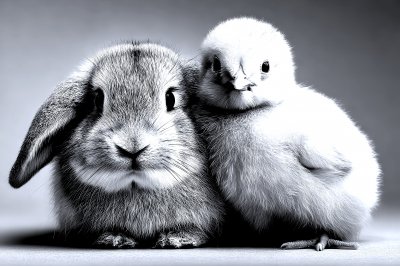 Bunny Rabbit And Chick Are Best Friends. Easter B 302c43ef D6ba 438f A914 E5f164072b21 1 Gigapixel Standard 6x Silver