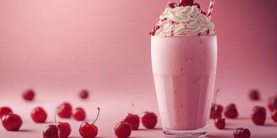 Cherry Milkshake With Whipped Cream Isolated. Mil Aca1ffc4 4064 452d 9648 F41d9753dfbe 0 Gigapixel Standard 6x