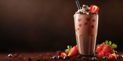 Chocolate Milkshake With Strawberry. Smoothie Wit 5beb2b94 845c 41ba B890 1098e6c1229b 1 Gigapixel Standard 6x