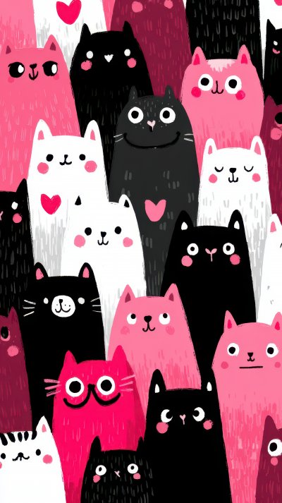 Cute Flat Pattern With Cartoon Cats And Hearts O 2c86546d 8aa0 4ce4 B239 00ad25731127 1 Gigapixel Standard 6x