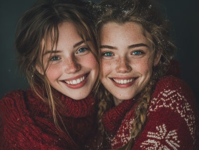 Female Friends Hugging And Celebrating Christmas. 7f29576a 2be6 44e9 B3a4 D791a30b182e 3 Gigapixel Standard 6x