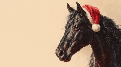 Horse With Santa Hat. Horse. Ultra Realistic. Phot F39fe418 E611 41c4 B3bf 6f88c9493185 1 Gigapixel Standard 6x