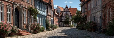 Low Angle Shot Of Narrow Cobblestone Street With 3d0c44bb D418 4c8a Adb6 2bb323590ce8 3 Gigapixel Standard 6x
