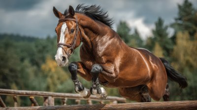 Old Trakehner Horse Jumping Obstacle In Summer. Ho 801b9bed 95d5 4b38 9ca6 84352859c894 2 Gigapixel Standard 6x