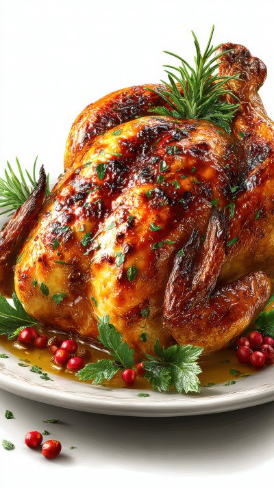 Roasted Chicken On White Background Ai Generative. F788615e 5d46 4a0a 9e23 24143b2480d6 1 Gigapixel Standard 6x