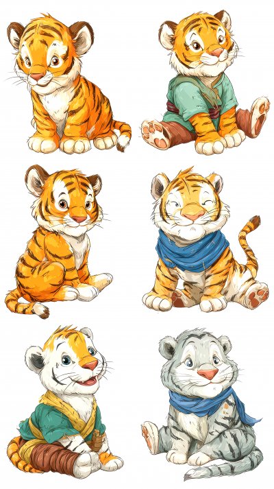 Set Of Cartoon Characters Tiger Cub Transparent 763b41ba A503 4fff Aee3 57f894d8bd86 1 Gigapixel Standard 6x Stylut
