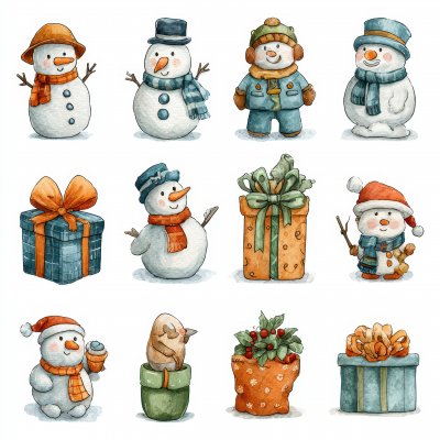 Set Of Christmas Icons New Year Celebration Decor 0b29c9cb 1e6c 4fd2 B19a A43d9910de95 0 Gigapixel Standard 6x