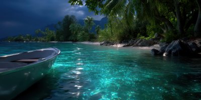 Small Island In A Lagoon With A Motor Boat. Small 11cc371e 0346 4bab Baf6 6c657f28034f 2 Gigapixel Standard 6x