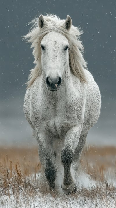 White Horse Gallops Through Snow In Winter. Wild 0912026c A7f9 4ed6 Bce0 9f228ecac187 1 Gigapixel Standard 6x