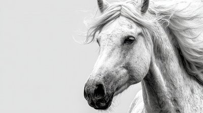 White Horse With A Long Mane. Horse. Ultra Realist A45e27e7 09c3 4cc2 A56f Ad71aa808c5e 2 Gigapixel Standard 6x