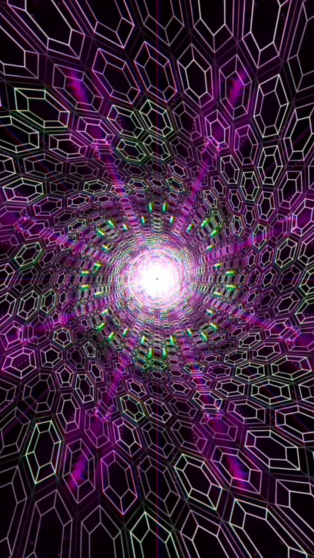 Glowing tunnel video loop with vibrant colors and seamless motion effects