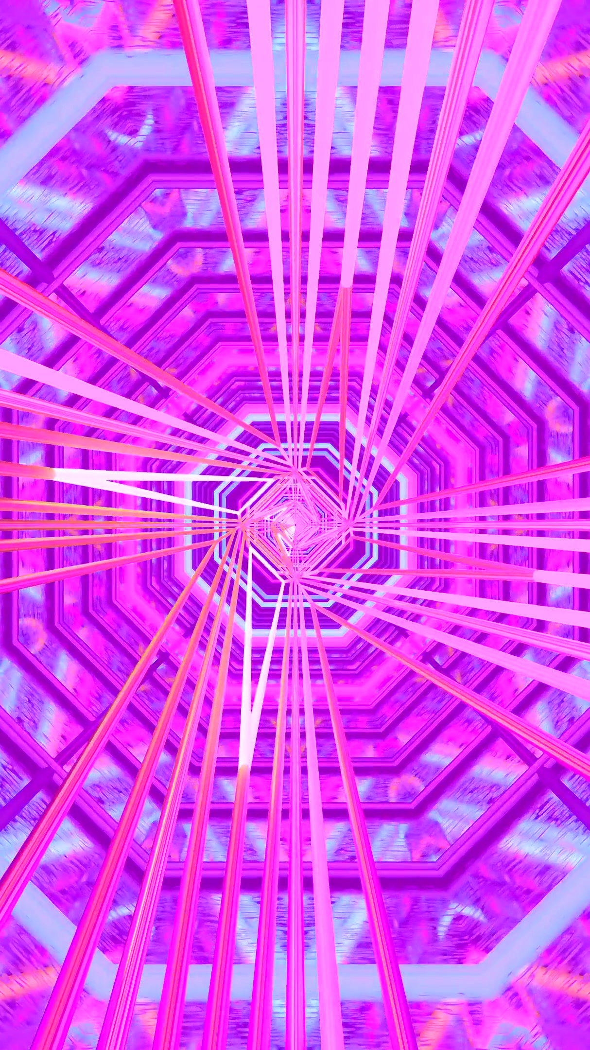 Seamless tunnel video loop with vibrant colors and dynamic lines