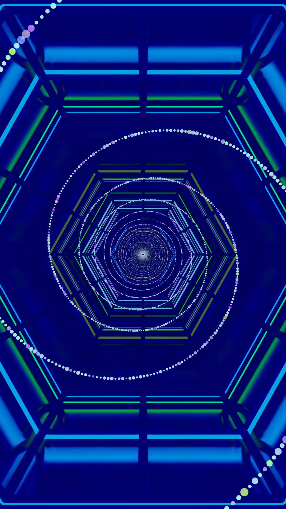 Seamless tunnel video loop with vibrant colors and light patterns