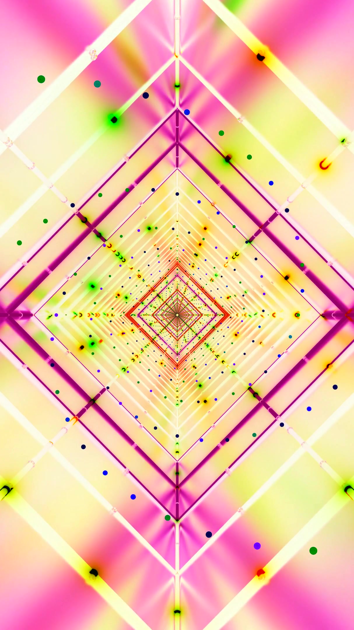 Tunnel video loop with vibrant colors and geometric patterns crea