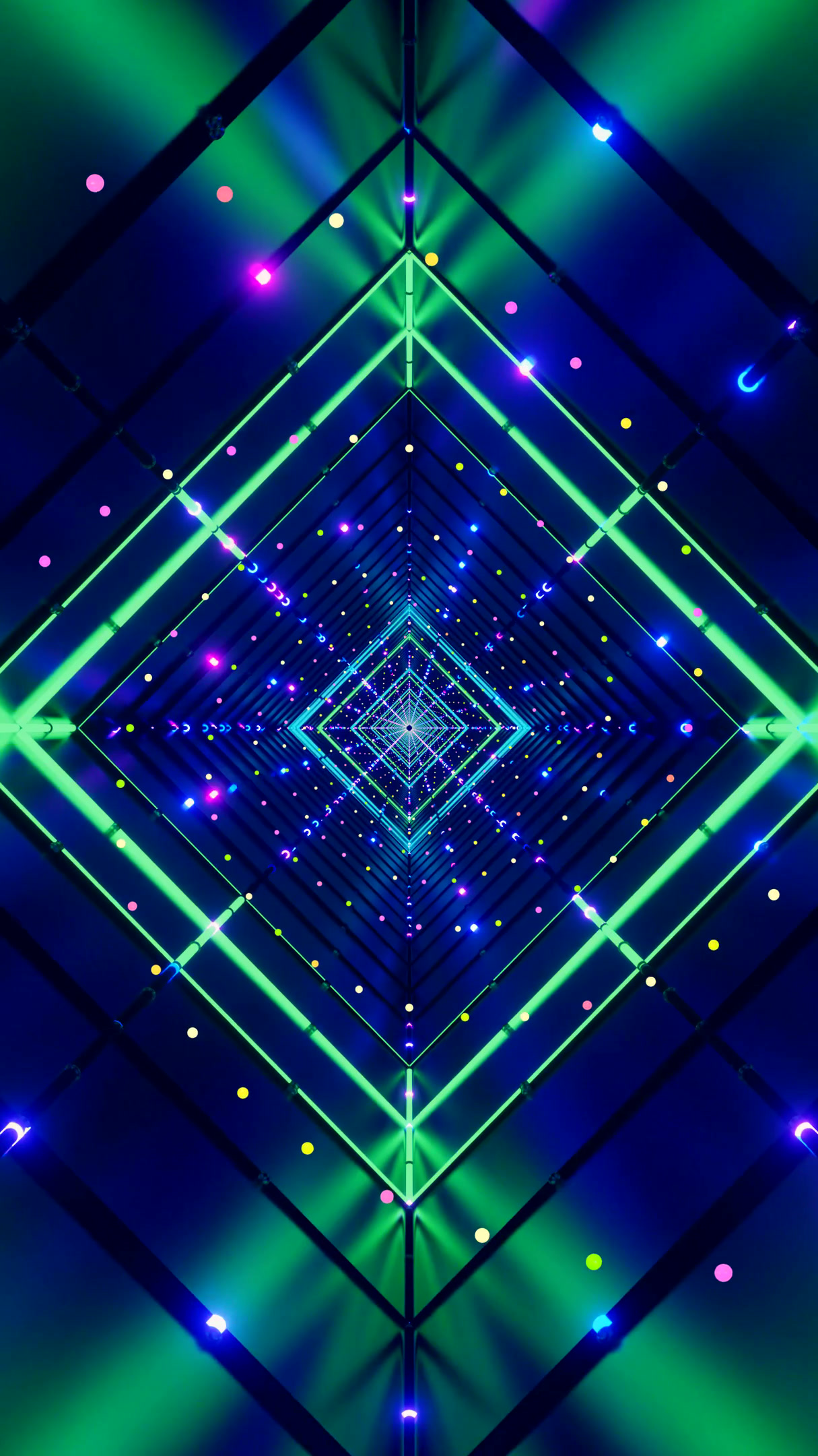 Vibrant tunnel animation loop creates mesmerizing visual effects