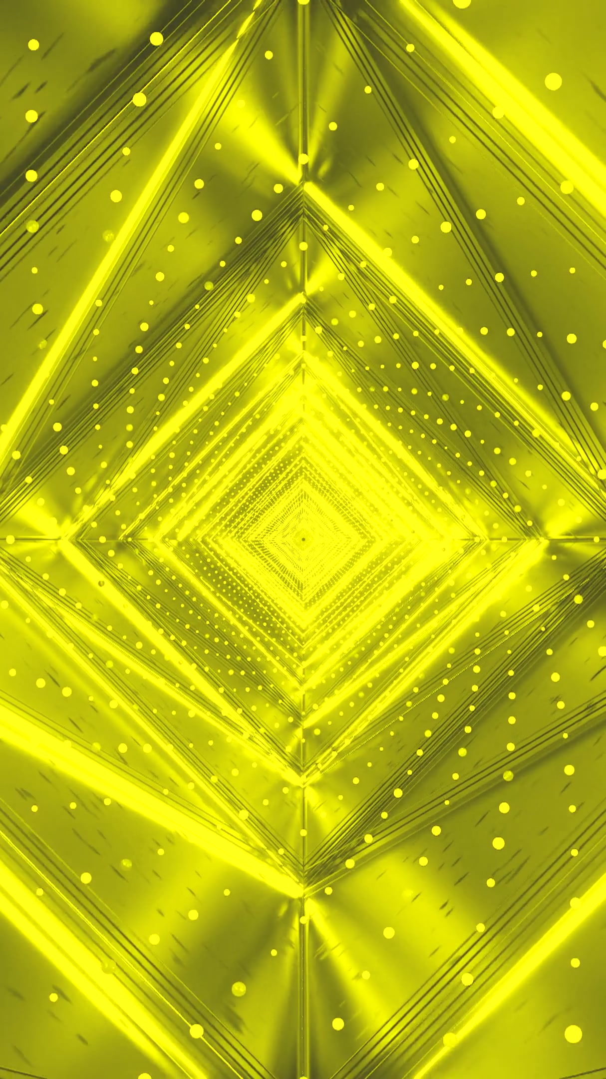 Vibrant yellow tunnel video loop creates a seamless immersive exp