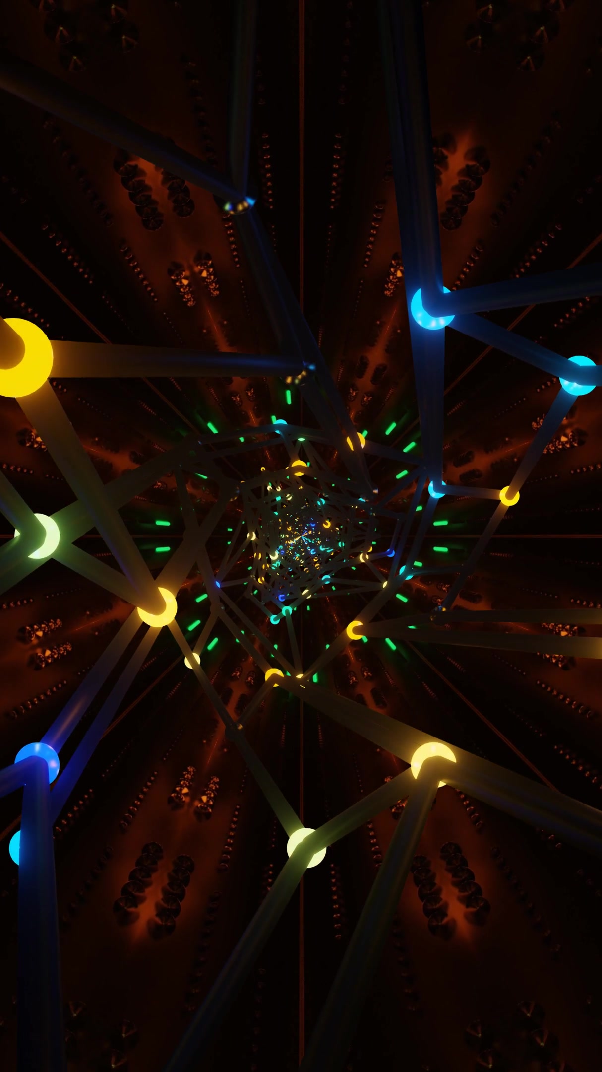 Vibrant tunnel video vj loop screensaver featuring colorful lights and seamless motion effects