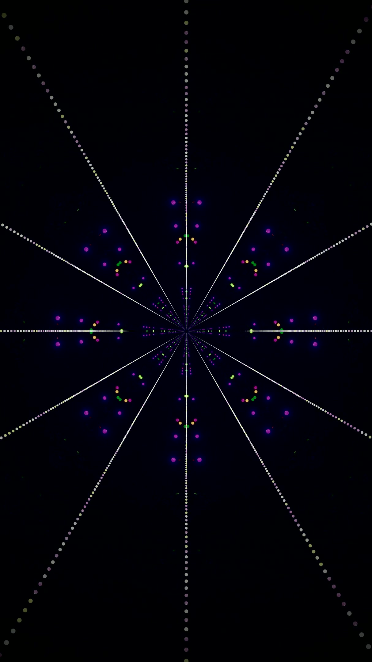 Seamless tunnel video loop for immersive visual experience in dark ambiance with colorful patterns and motion