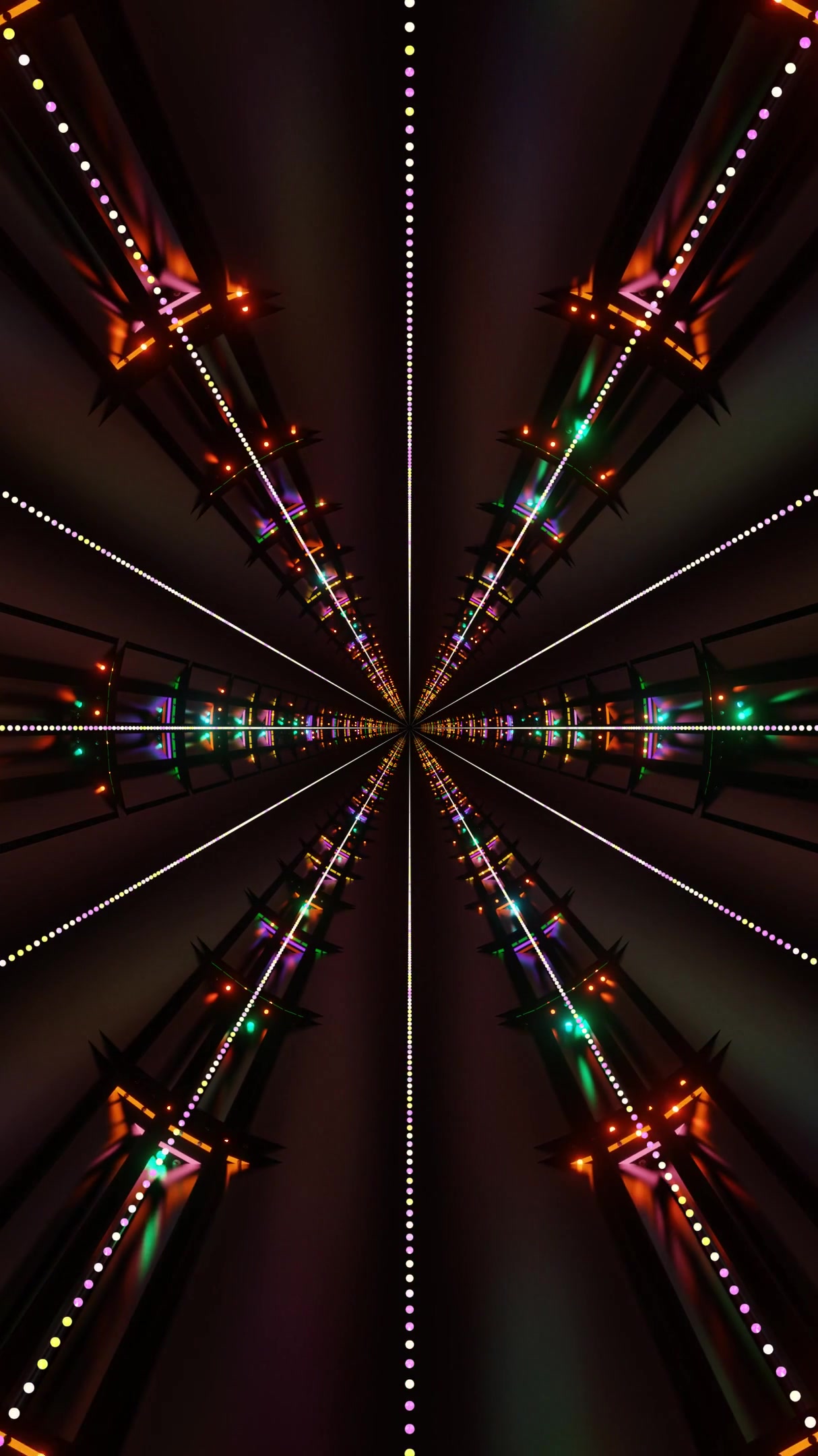 Seamless tunnel video vj loop screensaver featuring dynamic lights and colors in a captivating visual journey