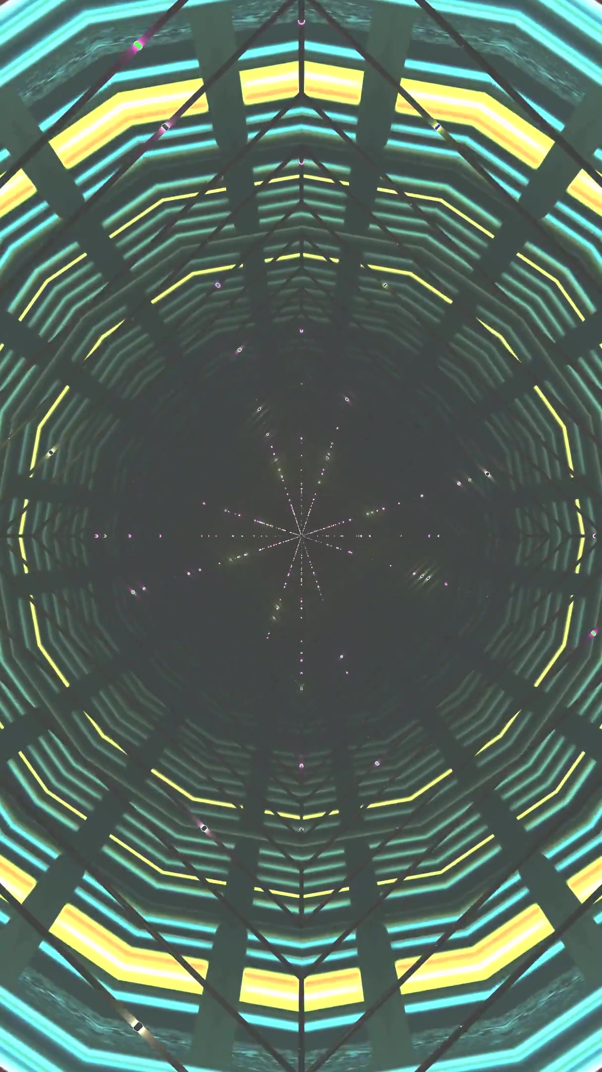 Colorful tunnel video loop displaying bright patterns and seamless motion for immersive screensaver experience