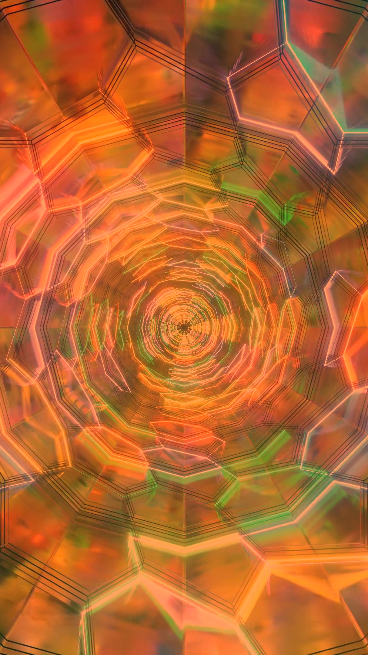 Vibrant tunnel animation seamless looping screensaver with dynami