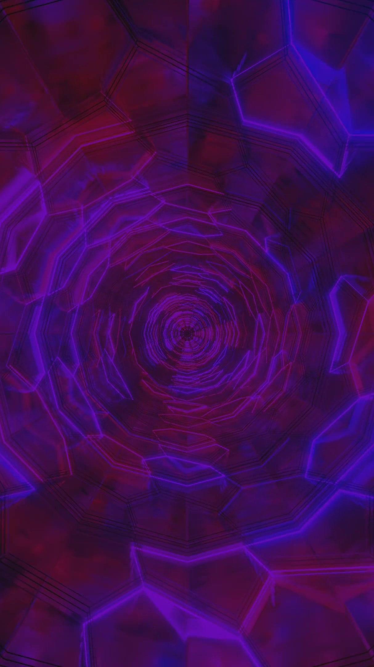 Tunnel video loop creating vibrant lights and colors in a seamles