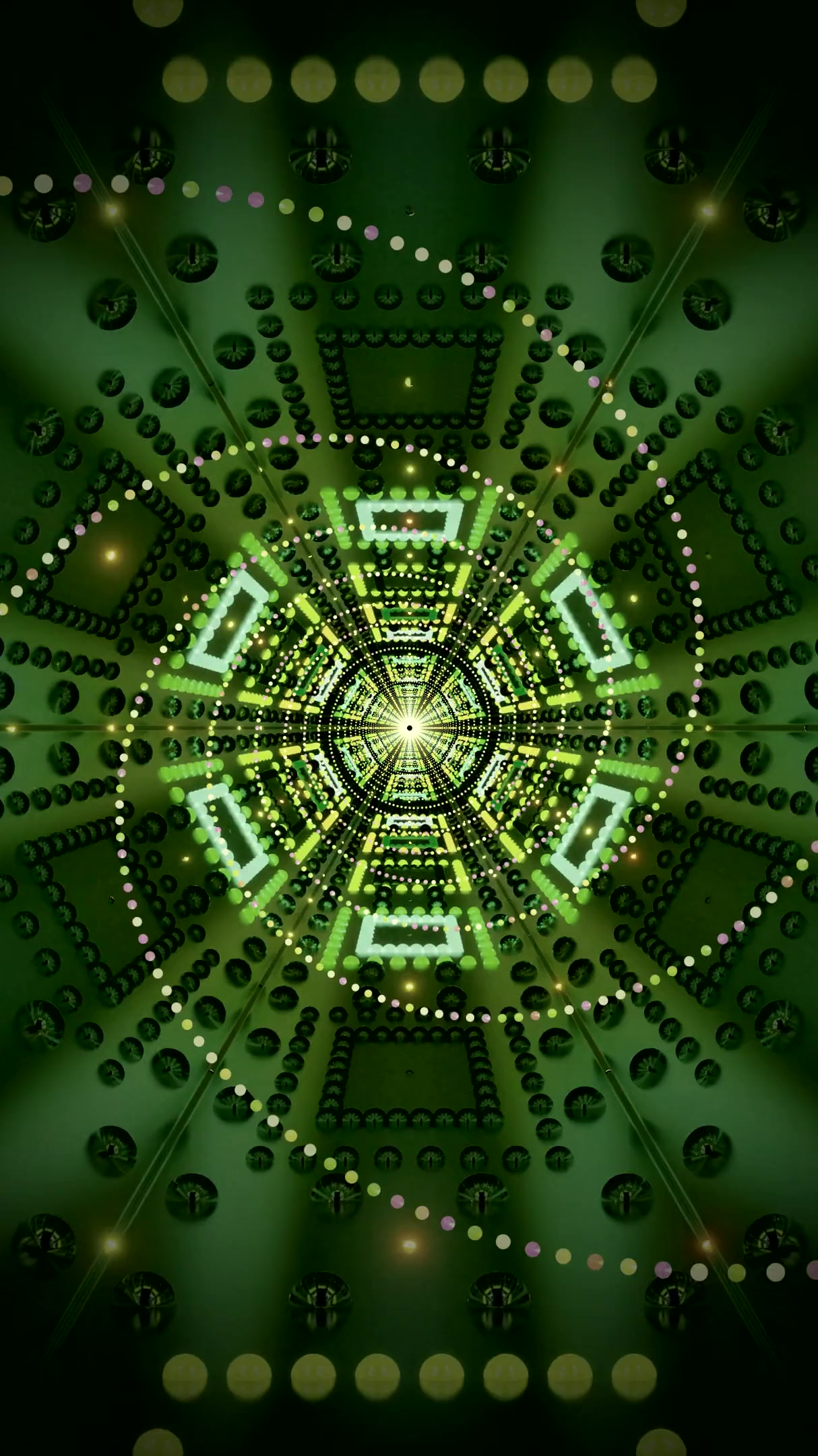 Seamless looping tunnel video VJ loop screensaver creates vibrant