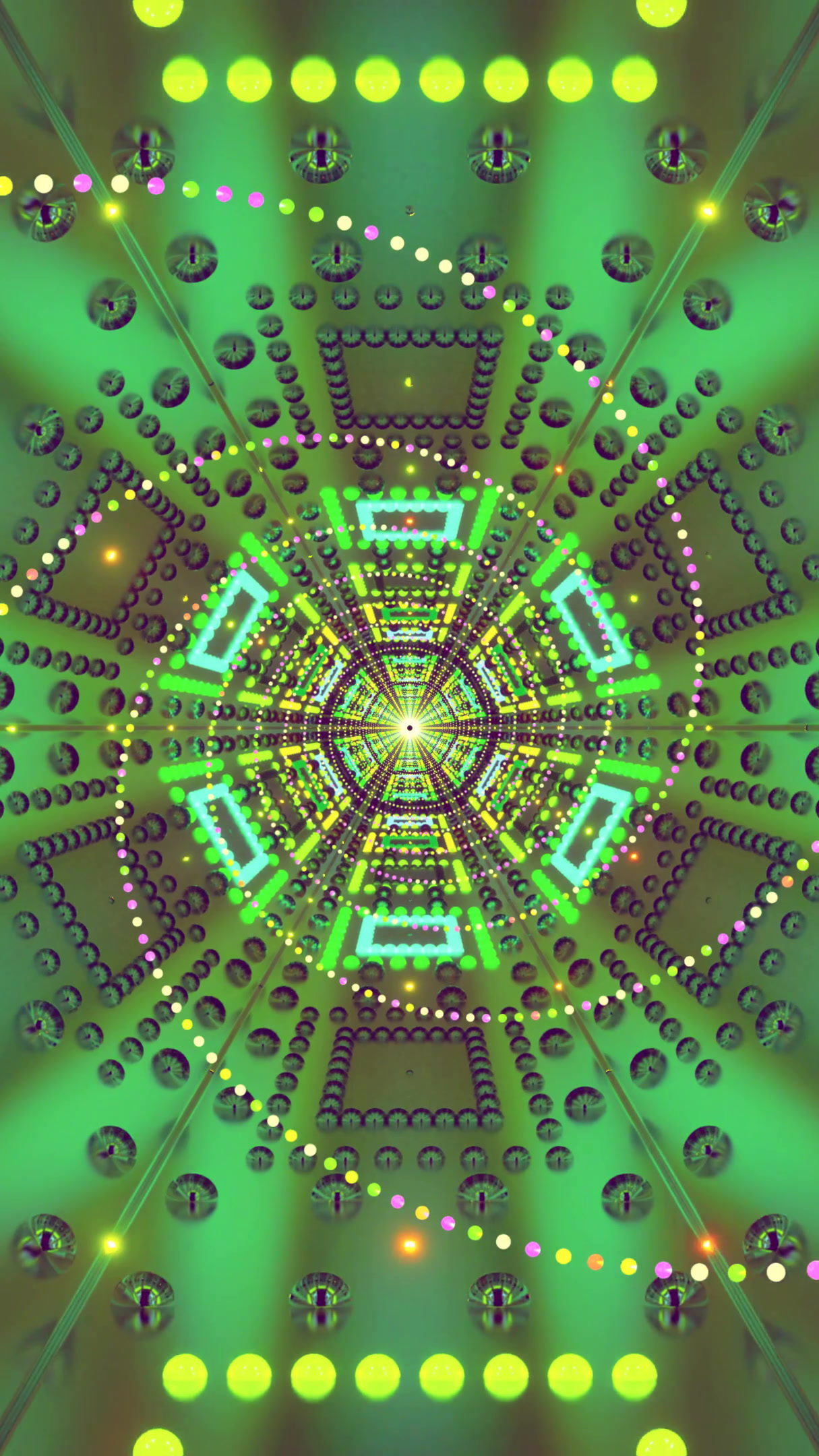 Endless tunnel visual experience with vibrant colors and patterns